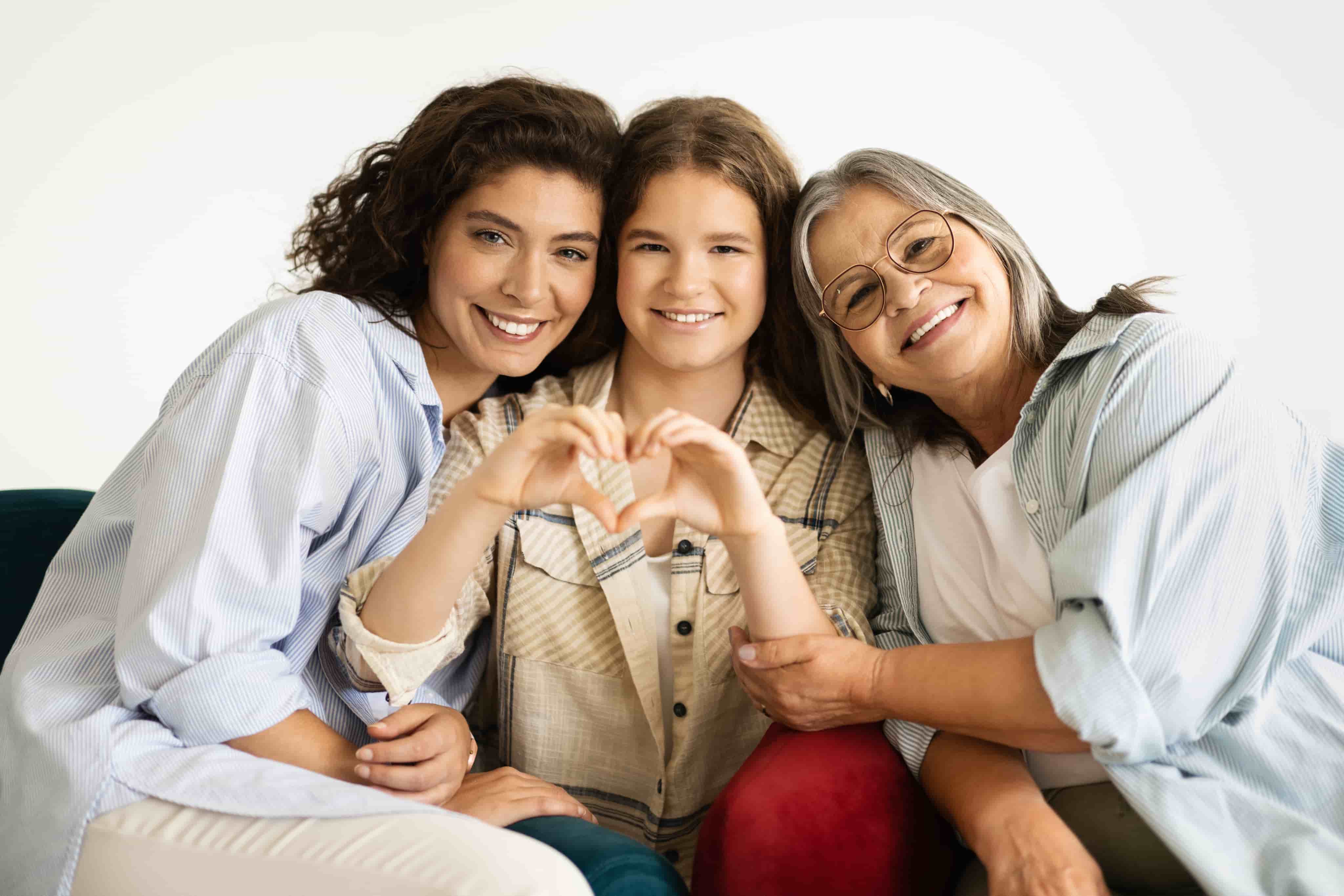 Family smiling together